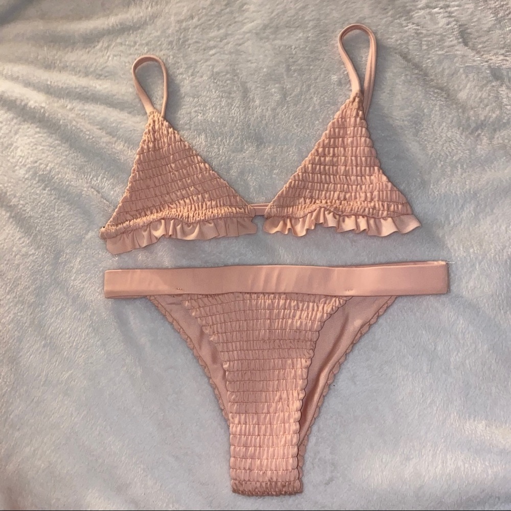 Zaful Pastel Pink Bikini Set